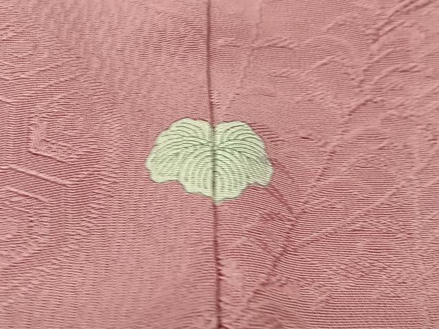平和屋着物■上質な色無地　流水草葉地紋　退紅色　正絹　逸品　CABK0201ua
