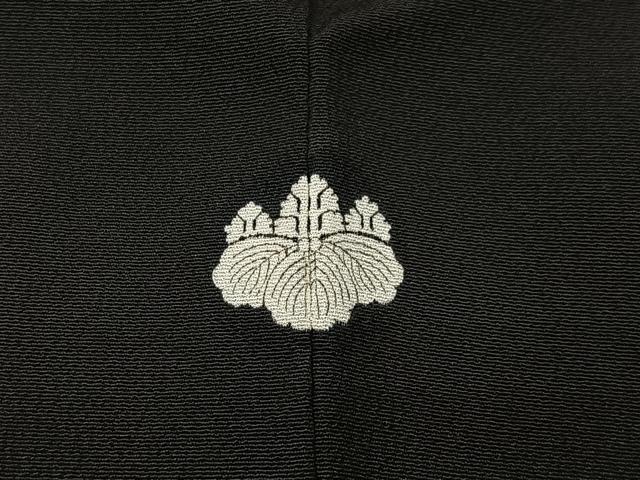 平和屋着物■豪華黒留袖　刺繍　扇面草花文　銀彩　正絹　逸品　CABK0205ua