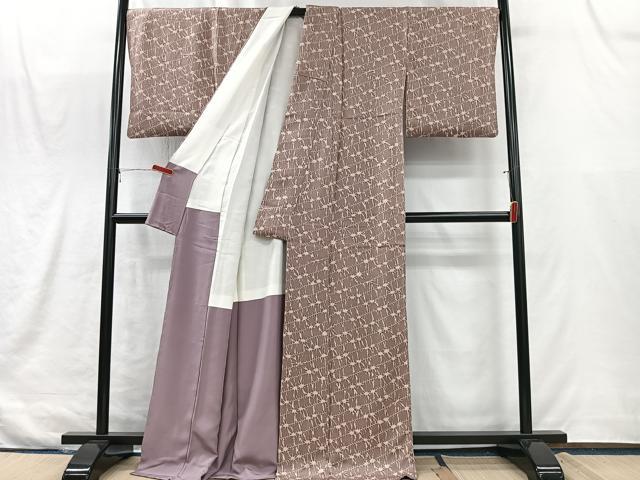 平和屋着物■上質な小紋　絞り　抽象文様　正絹　逸品　CABK0207ua