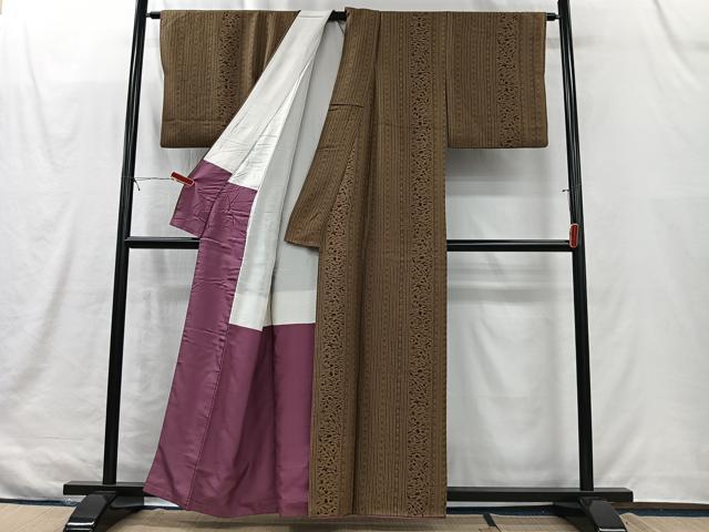 平和屋着物■上質な小紋　花間道　成り物　正絹　逸品　CABK0208ua