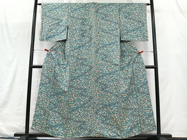 平和屋着物■上質な小紋　草花文　正絹　逸品　CABK0209ua