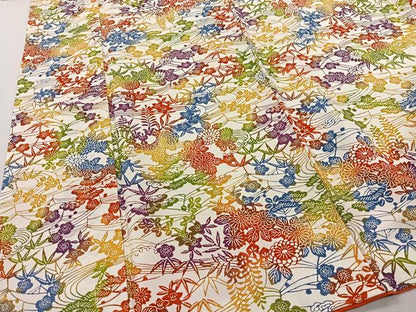 平和屋着物■上質な小紋　型染め　草花文　正絹　逸品　CABK0210ua