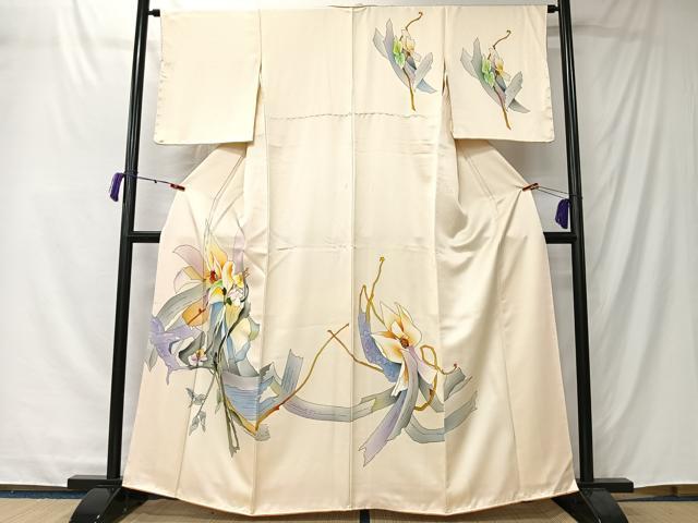 平和屋着物■訪問着　草花文　暈し染め　正絹　逸品　CABK0211ua