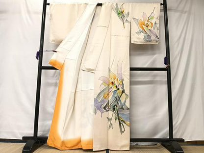 平和屋着物■訪問着　草花文　暈し染め　正絹　逸品　CABK0211ua