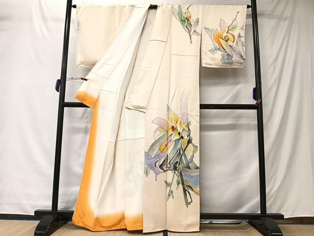 平和屋着物■訪問着　草花文　暈し染め　正絹　逸品　CABK0211ua