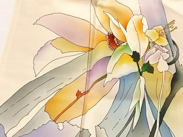 平和屋着物■訪問着　草花文　暈し染め　正絹　逸品　CABK0211ua