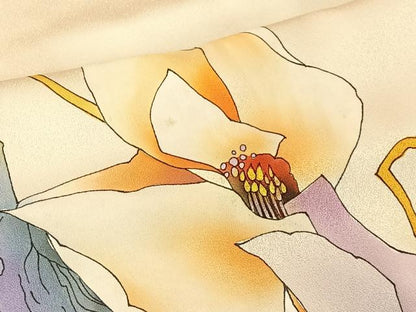 平和屋着物■訪問着　草花文　暈し染め　正絹　逸品　CABK0211ua