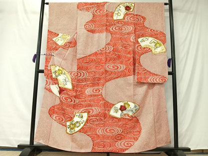 平和屋着物■豪華振袖　地紙花文　金彩　正絹　逸品　CABK0212ua