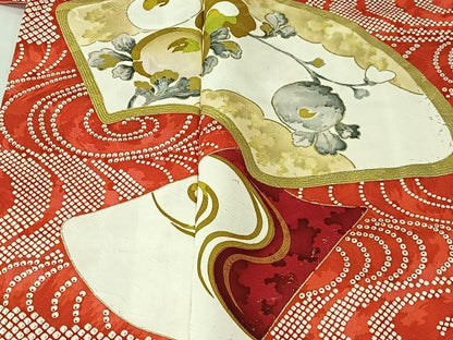 平和屋着物■豪華振袖　地紙花文　金彩　正絹　逸品　CABK0212ua
