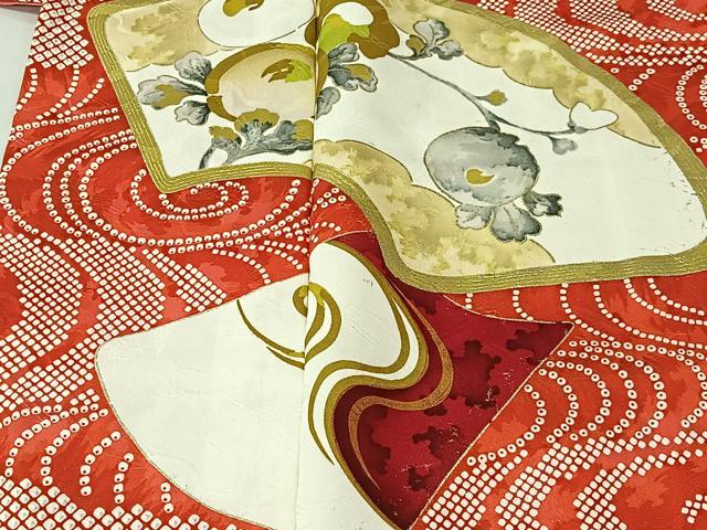 平和屋着物■豪華振袖　地紙花文　金彩　正絹　逸品　CABK0212ua