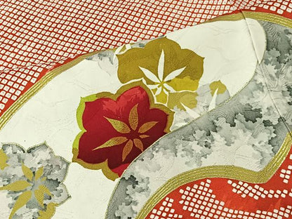 平和屋着物■豪華振袖　地紙花文　金彩　正絹　逸品　CABK0212ua