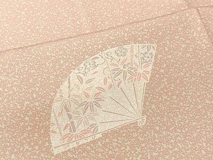 平和屋着物■上質な小紋　扇面花文　たたき染め　正絹　逸品　CABK0214ua
