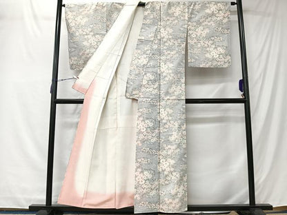 平和屋着物■上質な小紋　草花文　正絹　逸品　未使用　CABK0218ua