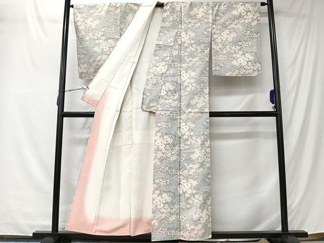 平和屋着物■上質な小紋　草花文　正絹　逸品　未使用　CABK0218ua