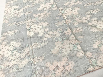 平和屋着物■上質な小紋　草花文　正絹　逸品　未使用　CABK0218ua