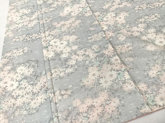 平和屋着物■上質な小紋　草花文　正絹　逸品　未使用　CABK0218ua