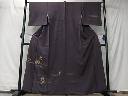 平和屋着物■訪問着　駒刺繍　扇面花蝶丸文　金彩　正絹　逸品　CABK0219ua