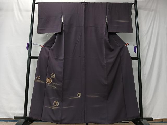 平和屋着物■訪問着　駒刺繍　扇面花蝶丸文　金彩　正絹　逸品　CABK0219ua