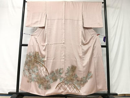 平和屋着物■豪華色留袖　籬松葉文　暈し染め　金銀彩　正絹　逸品　CABK0222ua