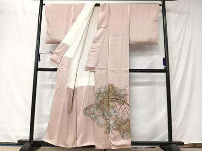 平和屋着物■豪華色留袖　籬松葉文　暈し染め　金銀彩　正絹　逸品　CABK0222ua