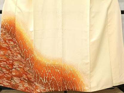 平和屋着物■訪問着　樹林文　たたき染め　正絹　逸品　CABK0224ua