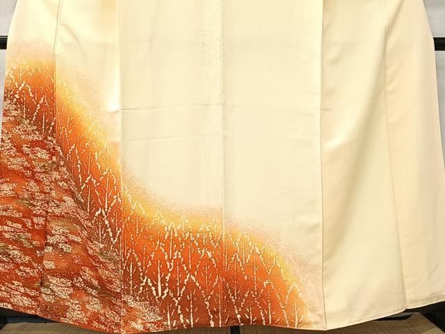 平和屋着物■訪問着　樹林文　たたき染め　正絹　逸品　CABK0224ua