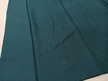 平和屋着物■上質な色無地　草花地紋　納戸色　正絹　逸品　CABK0227ua