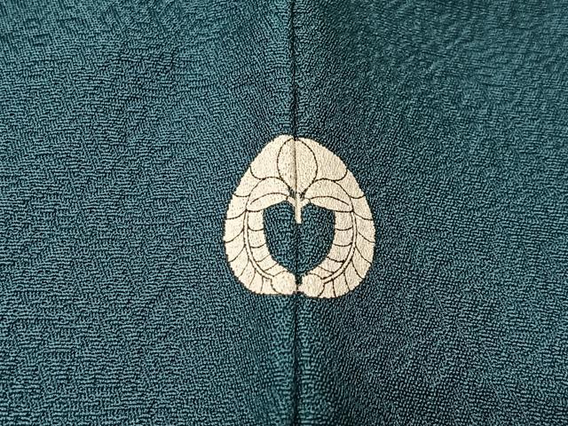 平和屋着物■上質な色無地　草花地紋　納戸色　正絹　逸品　CABK0227ua