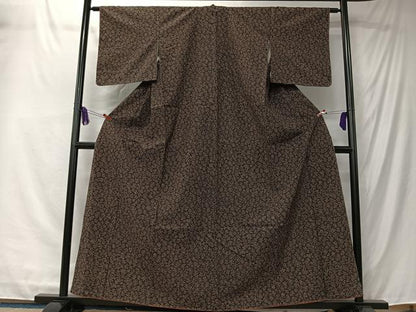 平和屋着物■上質な紬　枝葉文　正絹　逸品　未使用　CABK0231ua