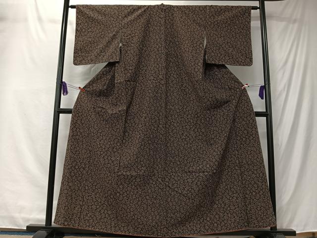 平和屋着物■上質な紬　枝葉文　正絹　逸品　未使用　CABK0231ua