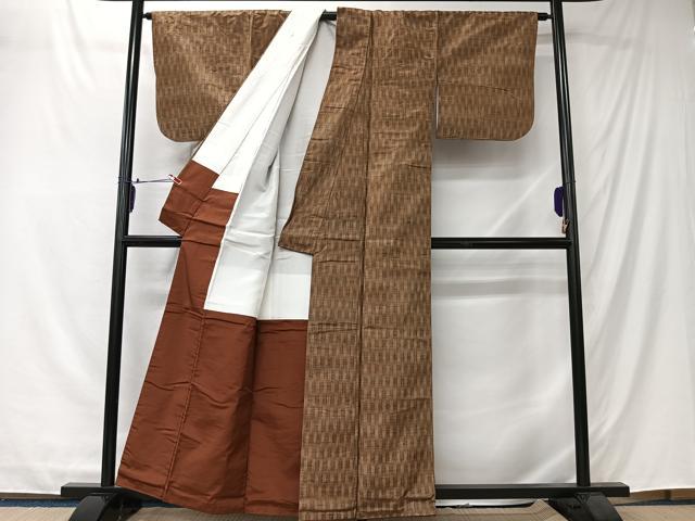 平和屋着物■上質な紬　間道　正絹　逸品　CABK0233ua
