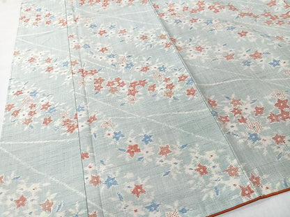 平和屋着物■上質な紬　舞花文　正絹　逸品　未使用　CABK0234ua