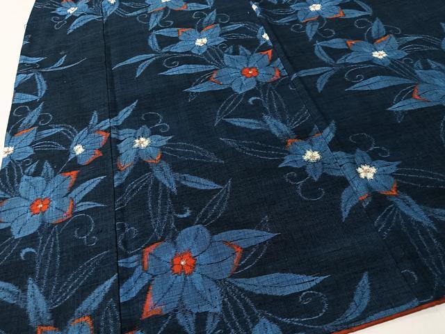 平和屋着物■上質な紬　草花文　正絹　逸品　CABK0235ua