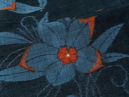 平和屋着物■上質な紬　草花文　正絹　逸品　CABK0235ua