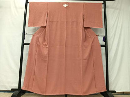 平和屋着物■上質な色無地　薄紅色　鬼しぼ縮緬　正絹　逸品　未使用　CABK0239ua