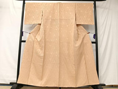 平和屋着物■上質な色無地　立涌地紋　洒落柿色　正絹　逸品　CABK0240ua