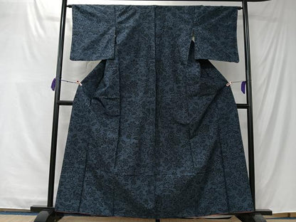 平和屋着物■上質な紬　花唐草文　正絹　逸品　CABK0255ua