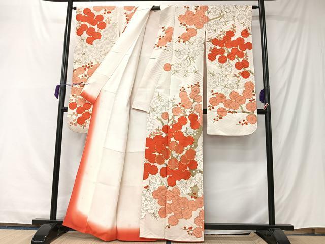 平和屋着物■豪華振袖　駒刺繍　枝梅文　金彩　正絹　逸品　CABK0261ua