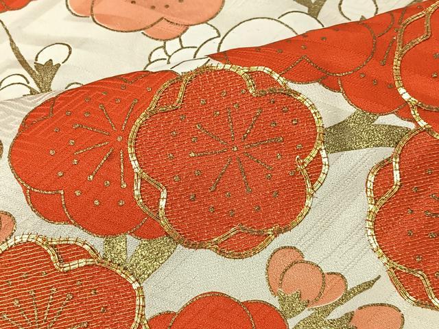 平和屋着物■豪華振袖　駒刺繍　枝梅文　金彩　正絹　逸品　CABK0261ua