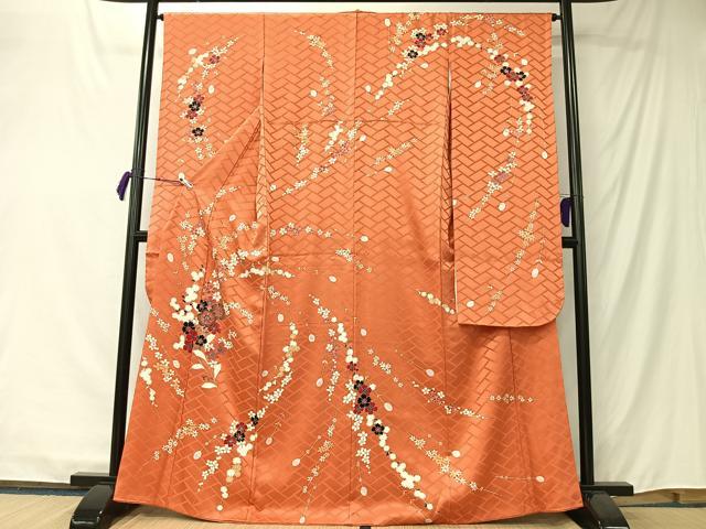 平和屋着物■豪華振袖　刺繍　草花文　金糸　正絹　逸品　CABK0264ua