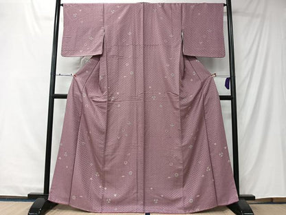 平和屋着物■上質な小紋　舞花文　正絹　逸品　CABK0277ua