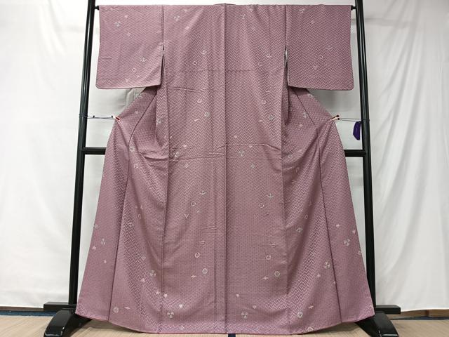 平和屋着物■上質な小紋　舞花文　正絹　逸品　CABK0277ua