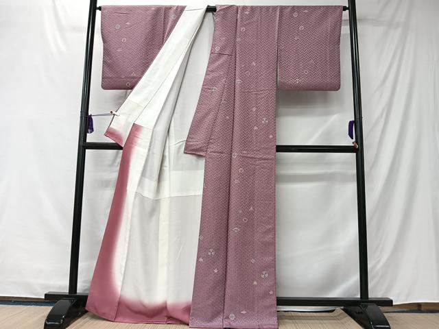 平和屋着物■上質な小紋　舞花文　正絹　逸品　CABK0277ua