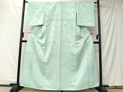 平和屋着物■上質な小紋　寿光織　絞り　舞花文　金糸　正絹　逸品　CABK0278ua