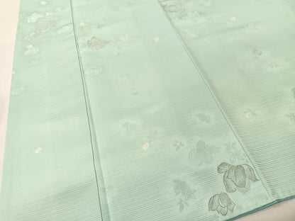 平和屋着物■上質な小紋　寿光織　絞り　舞花文　金糸　正絹　逸品　CABK0278ua