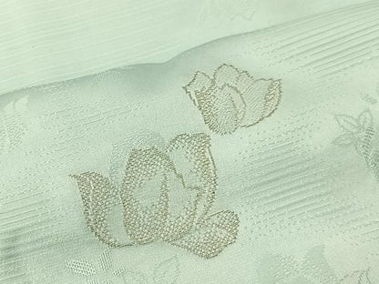 平和屋着物■上質な小紋　寿光織　絞り　舞花文　金糸　正絹　逸品　CABK0278ua