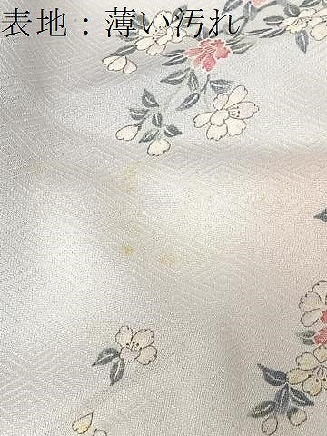 平和屋着物■上質な小紋　扇面枝花文　暈し染め　金彩　三越扱い　正絹　逸品　CABK0282ua
