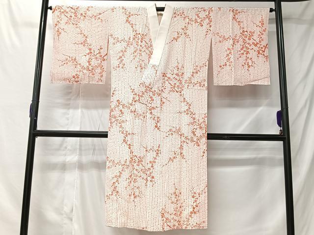 平和屋着物■長襦袢　袷　枝梅文　正絹　逸品　未使用　CABK0287ua