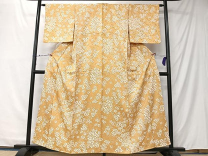 平和屋着物■上質な小紋　枝花文　正絹　逸品　CABK0288ua