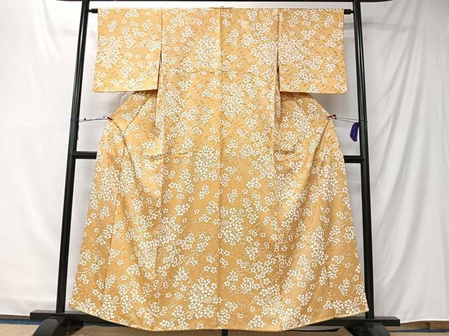 平和屋着物■上質な小紋　枝花文　正絹　逸品　CABK0288ua